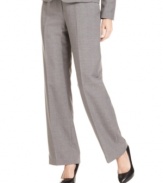 Classic straight leg pants are suiting essentials. This pair makes a polished look with a printed shirt or coordinating pieces from Kasper's collection of suit separates.