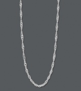 Add a simple twist to create a pulled together look. Giani Bernini's simple, yet stunning, twisted Singapore chain makes the perfect last-minute touch. Crafted in sterling silver. Approximate length: 18 inches.