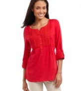 A crisp cotton tunic in go-with-anything hues instantly lifts your casual look, from Charter Club.