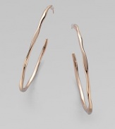 A simply chic, hammered design in sterling silver and 18k gold, finished in the warm glow of 18k rose goldplating. 18k gold and sterling silver with 18k rose goldplatingLength, about 2¼Post backImported 