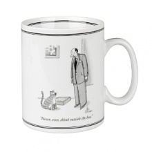 Classic cartoons from New Yorker magazine, now appearing on your table! Made of high quality porcelain in Germany. Dishwasher and microwave safe.