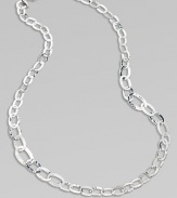 Sleek and flat, sterling silver links in a long, elegant design. Sterling silverLength, about 46Toggle clasp closureImported 