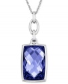 Become the center of attention with the Nirvana pendant from Swarovski. Crafted from rhodium-plated mixed metal, a Tanzanite crystal illuminates with a sense of tranquility and elegance. Approximate length: 15 inches. Approximate drop: 1 inch.