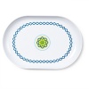 Serve your favorite delectable delights on this colorful platter, made from durable melamine for outdoor table settings and decorated with a tonal decal pattern.