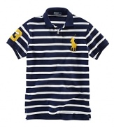 Polo Ralph Lauren Custom-Fit Short-Sleeved Stripe Mesh Polo