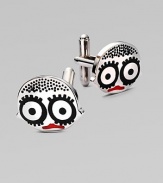 A mens' wardrobing essential gets fun and energetic in these enamel coated logo cuff links.About ½ diamBrass/enamelImported