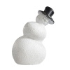 Designed by Kjell Engman, this ornament features a charming snowman rendered in black and white glass.