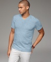 Add some versatility to your look with this basic V neck T shirt from INC International Concepts, designed in slub cotton that's even softer than it looks.