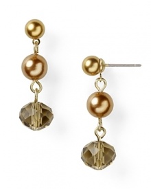 For the golden girl, Carolee's pearl and stone drop-earrings are a versatile jewelry-box style. Wear the lustrous pair with both day and evening looks to turn heads.