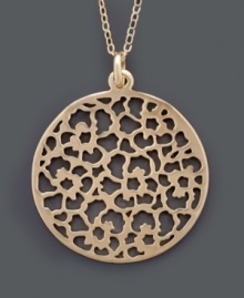 The missing piece of the puzzle. Complete a put-together look with this unique patterned pendant by Giani Bernini. Crafted in 24k gold over sterling silver, a cut-out floral design adds an intricate touch. Approximate length: 18 inches. Approximate drop: 1-1/4 inches.