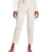 Style&co.'s cropped pants look sharp with a double buttoned waistband and tummy-flattering fit.