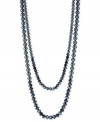 Classic elegance. This two-row necklace from Kenneth Cole New York is crafted from silver-tone mixed metal with navy glass pearls and beads combining for a stunning look. Approximate length: 31 inches + 3-inch extender. Item comes packaged in a signature Kenneth Cole New York Gift Box. Approximate drop: 2-1/2 inches.