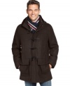 A timeless preppy coat that keep you looking as sharp as it does feeling warm from Tommy Hilfiger.