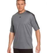 Solid mesh crew neck t-shirt by adidas for your active lifestyle.