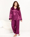 Settle down in satiny smooth style. Classic pajamas get a luxurious makeover in satin by Morgan Taylor.