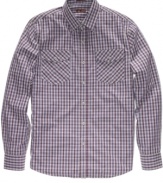 Plaid man. Shake up your shirt collection with this slim-fit Izod style. (Clearance)