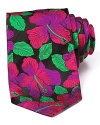 A bold floral print lends vibrant style to this DUCHAMP silk tie.