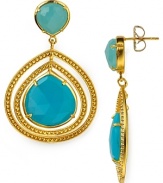 Coralia Leets's gold and chalcedony earrings instantly add an exotic touch to any ensemble. Pair them with a flouncy dress or silk blouse for a look that's beautifully bohemian.