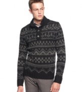 Smart and dapper is this fitted sweater by Calvin Klein. Goes great with dress slacks, chinos, or jeans.