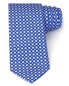 Feature this handsome tie in your ensemble for a fetching complement to your everyday dress shirting.