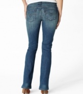 In a flattering bootcut leg, these Levi's® Demi Skinny jeans feature allover fade & whiskering for the perfect worn-in look!