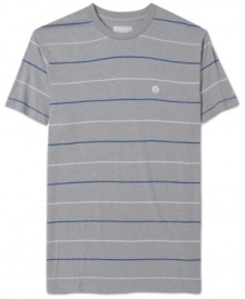 Enter the stripe zone. This t-shirt from Volcom lets you follow the lines in your wardrobe towards instant casual cool.