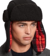 Comfortable and classic, this American Rag trapper hat will keep you warm all winter long.