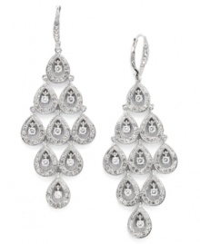 Elegance redefined. Beautifully-crafted chandelier earrings by Eliot Danori add a hint of glamour to your look. Crafted in silver tone mixed metal with a sparkling mix of clear crystals and cubic zirconias (1 ct. t.w.). Approximate drop: 2 inches.