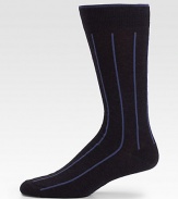 Vertical stripes add stylish appeal to these virgin wool socks with a touch of stretch.Mid-calf height80% virgin wool/20% polyamideMachine washMade in Italy