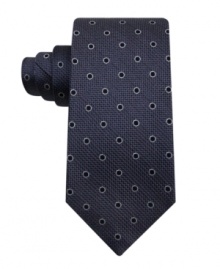 Add visual interest to your dress wardrobe with this textured dot tie from Tasso Elba.