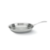 This Tri-Ply Calphalon omelette pan features a cool V stainless steel handle. Classic vessel design, induction capable magnetic stainless steel exterior.