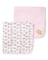 Absorba Infant Girls' Swaddle Blankets - 2 Pack