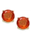 Add a splash of citrus to your summer with Charter Club's opulent orange plastic bead earrings. The 14k gold-plated setting features delicate stud detailing that lends a look of subtle sophistication. Approximate diameter: 3/8 inch.