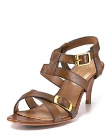 In rich leather, these practical-minded sandals from Elie Tahari feature a moderate heel that's perfect for every day.