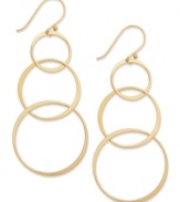 Circular chic. Studio Silver's drop earrings are set in 18k gold over sterling silver and feature circles in elevating sizes for a bit of postmodern appeal. Approximate drop: 2-3/4 inches.