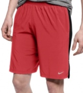 Don't be afraid to work up a sweat. With Dri-Fit technology, these Nike running shorts will keep you comfortable in any condition.