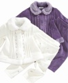 Snuggle her up in style with this cozy and cute velour jacket and pants set by First Impressions.