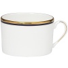 Kate Spade and Lenox join together to bring ease, elegance and understated wit to the table. Library Lane, a pattern banded with stripes, can be dressed up by mixing in the accent plate that is rimmed in navy with gold dots.