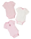 Little Me Infant Girls' Sweetie Monkey Set Of 3 Body Suits - Sizes 3-9 Months