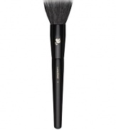 This unique brush features synthetic and natural bristles for versatile effects and provides the lightest application of highlighters, blush and face powders for a flawless, professional look. Denser brush hairs absorb more product for applying color or buffing off excess pigments. Made in USA. 