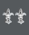 Decorative and symbolic. These intricate Fleur De Lis stud earrings by Unwritten are the perfect staple for the lover of all things French. Crafted in sterling silver. Approximate diameter: 1/4 inch.