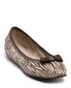 In zealous zebra, Salvatore Ferragamo's My Joy flats add subtle printed style to your workday wardrobe.