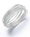 Easy slip-on style with a unique sandblast design. This chic bangle set by Alfani is crafted in silver tone mixed metal. Nine bangles included in set. Approximate diameter: 2-3/4 inches.