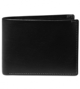 A classic, slim design makes this bifold wallet from Perry Ellis a staple of every man's complete look.