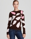 Kick start your fall wardrobe in high style with this DIANE von FURSTENBERG sweater, emblazoned with an artsy, pastel-hued print.