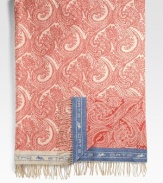 Paisley style for any room in your home, woven in Italy from fine wool with fringed ends and versatile style. Fringed endsLogo corner detail55 X 71WoolDry cleanMade in Italy