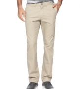 Head into neutral territory with a sleek, slim pair of cotton twill pants from American Rag.