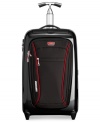 In a race of its own-Tumi and Ducati partner to change the face of travel with this sleek and innovative design. Life on the fast track demands sophisticated, innovative and bold solutions, which this fully-stocked international carry-on puts on the map. Leave your mark on the world with this sporty hardside case, the best companion for trips overseas or frequent overnight trips with multiple interior and exterior pockets, a TSA-integrated lock and tie-down straps.  5-year warranty.