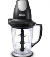 When it comes to battles with food, the Ninja food processor is always victorious, packing a high-powered interchangeable motor head that works with a 16 ounce bowl, 40 ounce pitcher and 48 ounce pitcher for compatibility with every recipe. Simply add ingredients, choose your container and pulse for precision results that wow. 1-year limited warranty. Model QB1004.