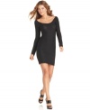 Possibly the sexiest silhouette ever invented, BCBGMAXAZRIA's boatneck body-con dress hugs every curve, while mini ruffles add playful appeal.